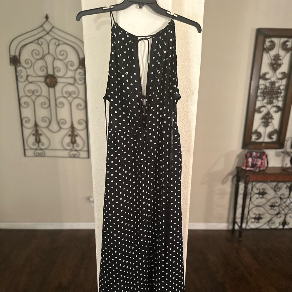 Black and white polka dot dress